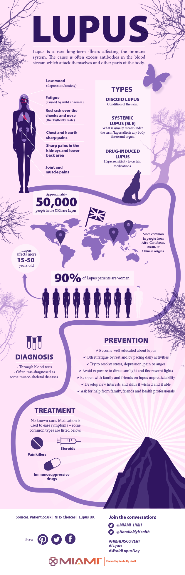 Lupus infographic about lupus, lupus symptoms, immune system